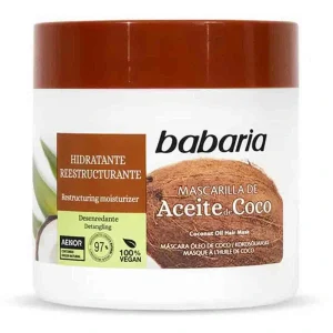 Coconut Oil Hair Mask babaria 400 ml ماسک مرطوب کننده و بازسازی کننده مو باباریا babaria مدل Coconut Oil مناسب موهای خشک با عصاره نارگیل حجم 400 میل