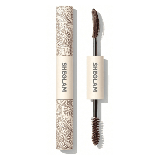 ریمل دو سر حجم‌دهنده و بلندکننده شیگلم رنگ قهوه‌ای (SHEGLAM Double-Ended Mascara Brown)