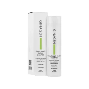 شامپو فاقد سولفات ژیناژن مناسب پوست سر چرب و ساقه مو خشک Ginagen Shampoo