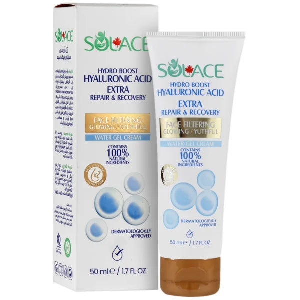 ژل کرم آبرسان صورت و گردن سولس مدل هیالورونیک اسید | Solace Hydra Boost Hyaluronic Acid Extra Gel Cream
